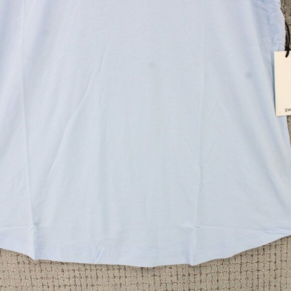 SWET TAILOR Shirt Mens XL Light Blue Short Sleeve Lightweight V Neck NWT - Picture 4 of 9